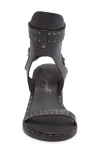 Free People Happiness Block Heel Sandal In Washed Black