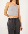 Free People Happiness Runs Crop Tank Top In Nickel Grey In Grey