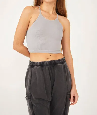 Free People Happiness Runs Crop Tank Top In Nickel Grey In Multi
