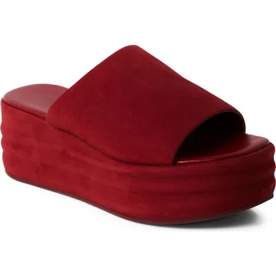 Free People Harbor Platform Sandal In Cherry Cola