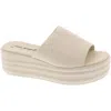 Free People Harbor Womens Leather Wedge Platform Sandals In White