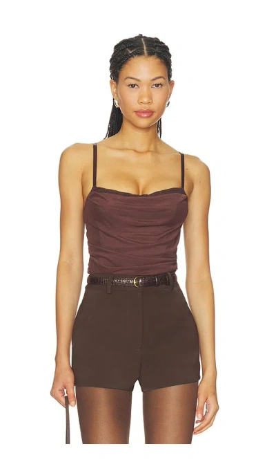 Free People Hard Launch Corset Bodysuit In Brown
