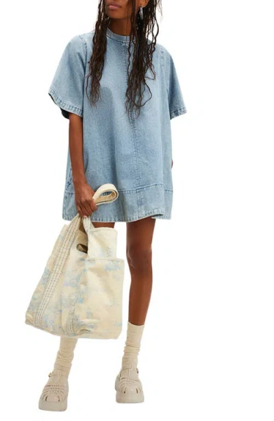 Free People Harlow Denim Minidress In Blue