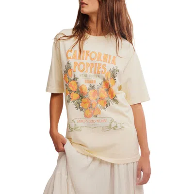 Free People Harvest Oversize Cotton Graphic T-shirt In California Poppies