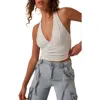 Free People Still Here Ruched Halter Top In Ivory