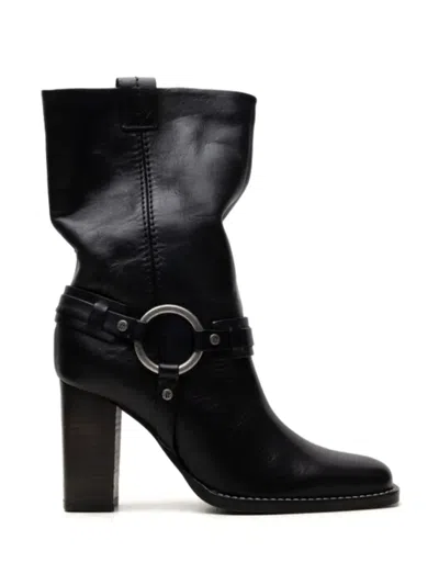 Free People Hayden Leather Boots In Black