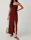 FREE PEOPLE HAYLEY MIDI DRESS IN RUSSET ACORN