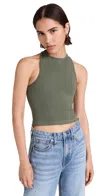 Free People Hayley Racerback Brami Crop Top In Army