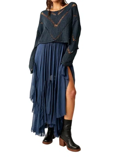 Free People Hayley Sweater In Ocean Abyss In Grey