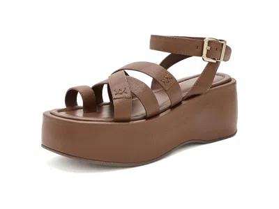 Free People Hazel Flatform Sandals Women's Dress Sandals Latte Leather: Eu 39.5 (us Women's 9.5) M In Brown