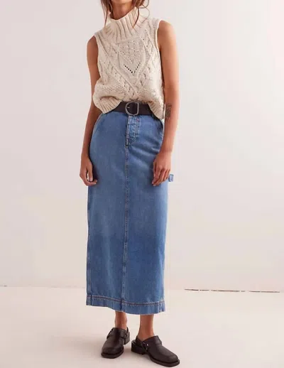 Free People Head Over Heels Skirt In Blue