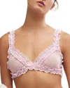 Free People Intimately Fp Heart To Heart Dotted Mesh Bralette In Pink Rose