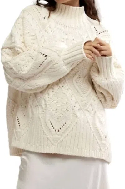 Free People Heart You Oversize Turtleneck Sweater In Ivory