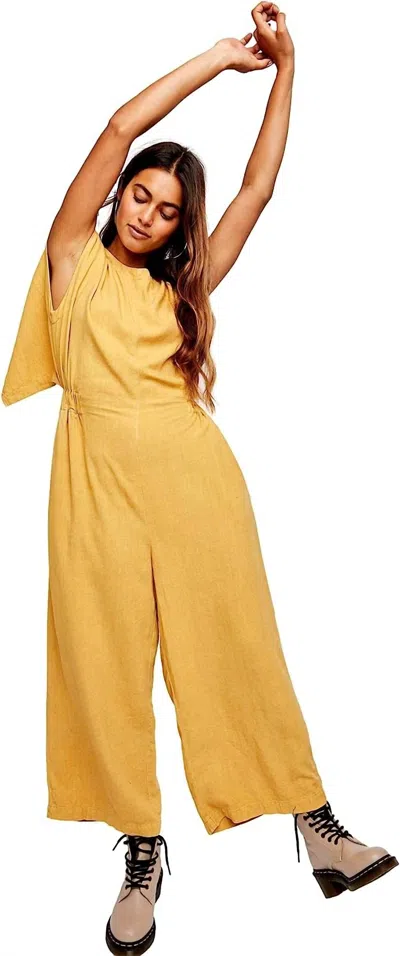 Free People Heat Wave 1-piece Jumpsuit In Honey In Gold