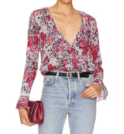 Free People Heat Wave Bodysuit In Rose Garden In Red