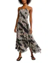 Free People Heat Wave Printed Maxi Dress In Granite Combo In Granite Combo