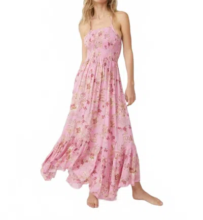 Free People Heat Wave Printed Maxi Dress In Floral Combo In Pink