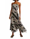 Free People Heat Wave Printed Maxi Dress In Granite Combo In Gray