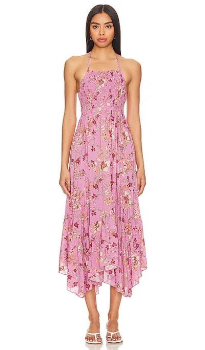 Free People Heat Wave Printed Maxi Dress In Pink Combo