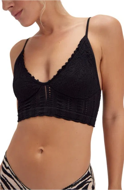 Free People Heirloom Seamless Bralette In Black