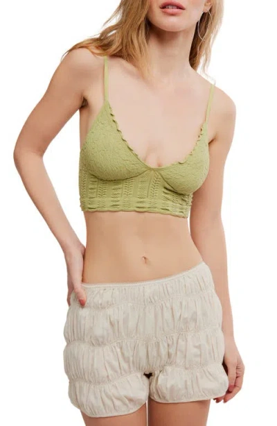 Free People Heirloom Seamless Bralette In Green