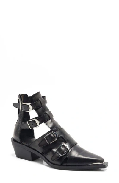Free People Helen Buckle Strap Bootie In Black