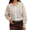 Free People Mixed Media Cotton Blend Cable Cardigan In Multi