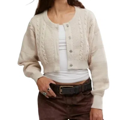 FREE PEOPLE HERITAGE CARDIGAN IN CRYSTAL GREY