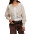 Free People Mixed Media Cotton Blend Cable Cardigan In Neutral