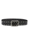 Free People Hex Stud Leather Hip Belt In Black