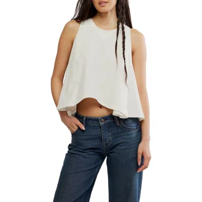 Free People Hialeah Cotton Trapeze T-shirt In White