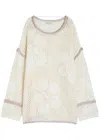 Free People Hidden Tropics Open-knit Cotton Jumper In Neutral