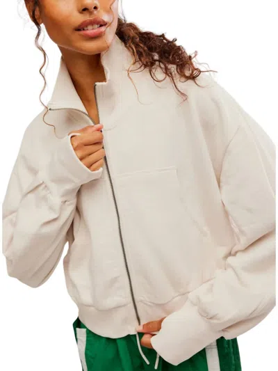 Free People High Jump Zip Up Jacket In Ivory
