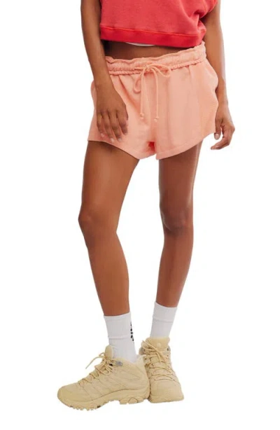 Free People High Press High Rise Cotton Shorts In Pink