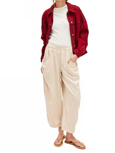 Free People High Road Solid Pull-on Barrel Pants In Birch In Pink