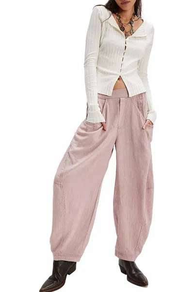 Free People High Road Solid Pull-on Barrel Pants In Blush Tint In Pink