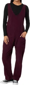Free People High Roller Cord Jumpsuit In Italian Plum In Multi