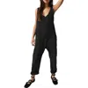 Free People High Roller Jumpsuit In Mineral Black