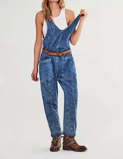 Free People High Roller Jumpsuit In Sapphire Blue In Multi