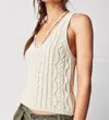FREE PEOPLE HIGH TIDE CABLE TANK IN TEA
