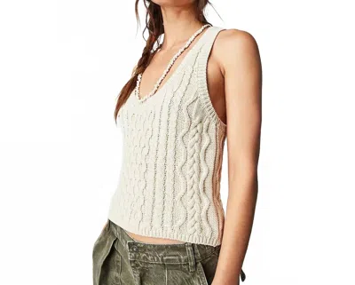 Free People High Tide Cable Tank Top In Tea