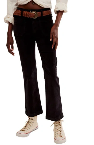 Free People High Time Kick Corduroy Flare Pants In Black