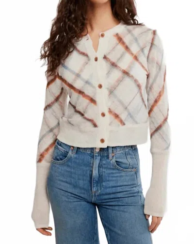 Free People Highland Cardigan In Sugar Mist Combo In Multi