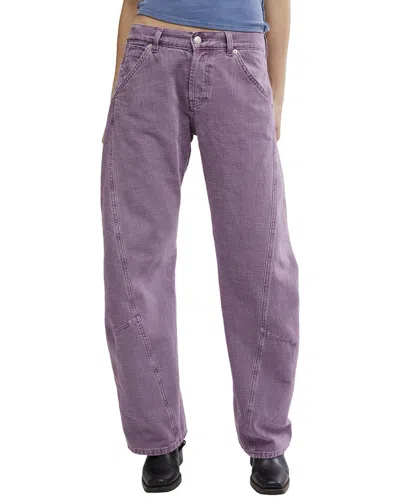 Free People Highland Low-rise Bowed J Cool Violet Jean In Purple