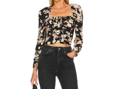 Free People Hilary Floral Top In Black Combo