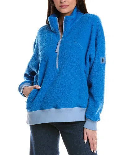 Free People Hit The Slopes 1/4-zip Pullover In Blue