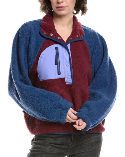 Free People Hit The Slopes 1/4-zip Pullover In Blue