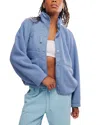 Free People Hit The Slopes Fleece Jacket In Blue