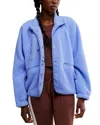 Free People Hit The Slopes Fleece Jacket In Blueberry