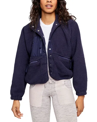 Free People Hit The Slopes Fleece Jacket In Eclipse